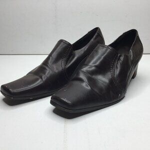 Vintage Womens Kim Rogers Brown Ankle Bootie Block Heels Church Office Size 9